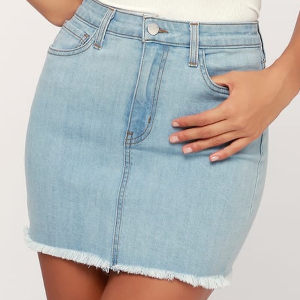 Light Wash Denim Mini Skirt